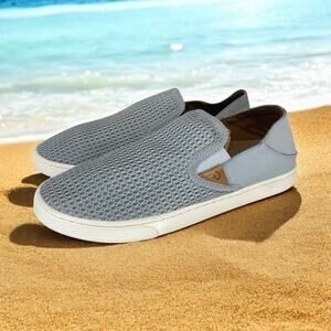 Olukai Pehuea Slip On Shoes Womens Sz 6.5 Casual Loafers Blue Gray 20271-PGPG